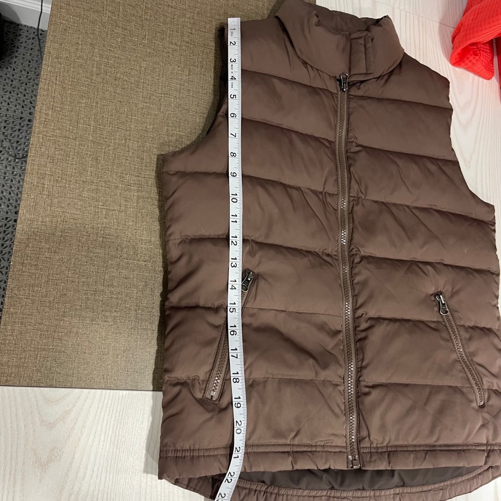 American Eagle Puffer Vest Women Medium Brown Quilted Full Zip Gorpcore Layering - Picture 7 of 8